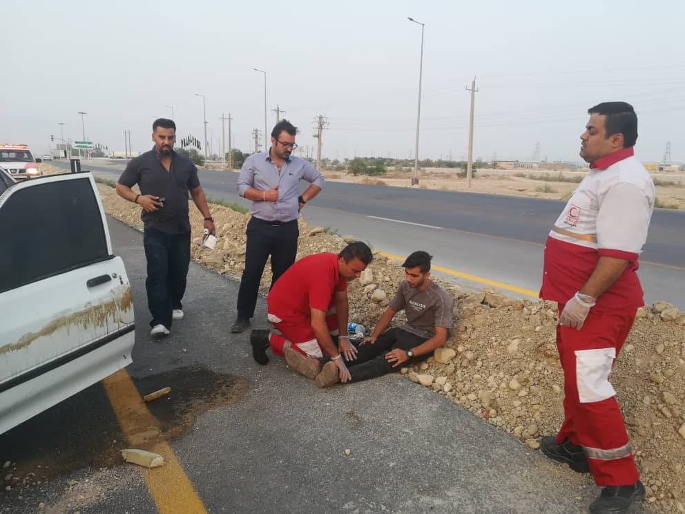 انحراف خودرو پراید در جاده لامرد با یک مصدوم