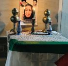 برگزاری مراسم شام غریبان به یاد «شهیده زهرا اسدی نژاد» در محل اصابت ترکش موشک‌های آمریکای جنایتکار به لامرد