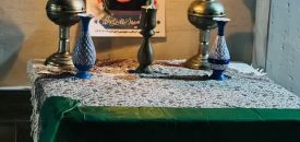 برگزاری مراسم شام غریبان به یاد «شهیده زهرا اسدی نژاد» در محل اصابت ترکش موشک‌های آمریکای جنایتکار به لامرد